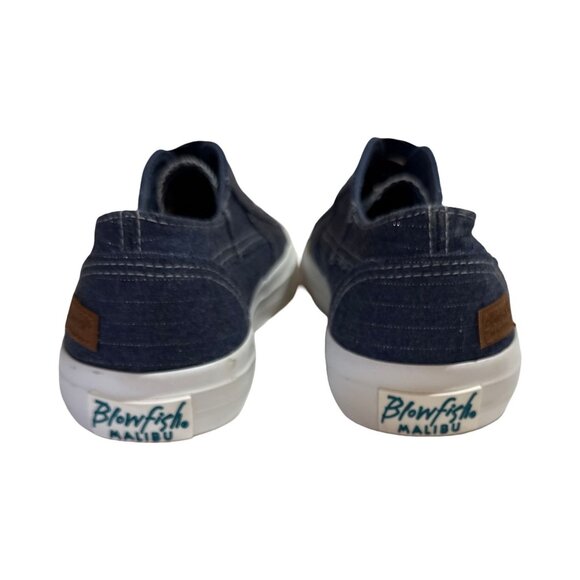 Blowfish Malibu Womens Denim Slip-On Sneakers Size 8 With Elastic Straps & White - Picture 4 of 7